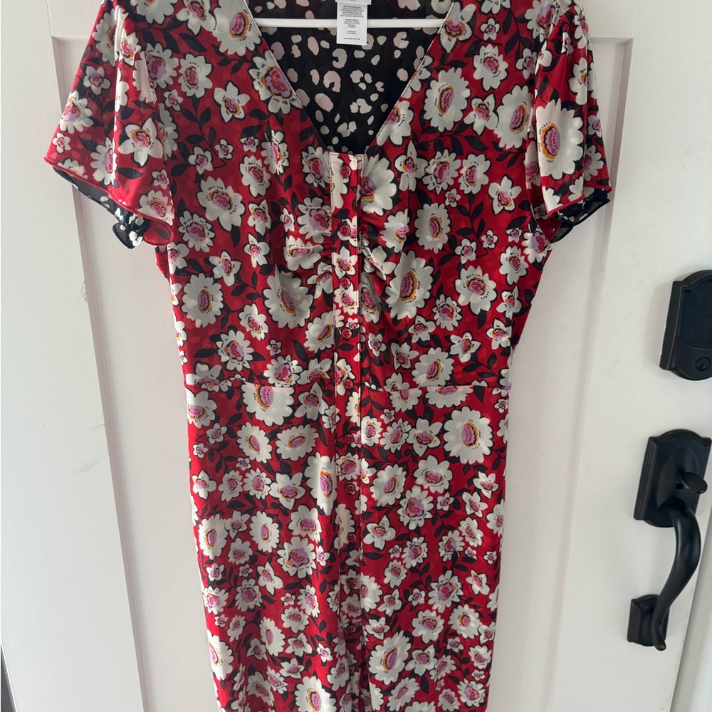 CAbi Gemini Dress 6577 black and white/Red and white reversible dress. - Picture 7 of 9